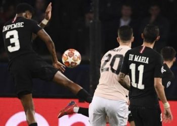 Diogo Dalot's shot hit Presnel Kimpembe's arm as United trailed 3-2 on aggregate (Image credit: AFP)