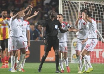 Wyad players protested to the referee, insisting VAR be used (Image credit: AFP)