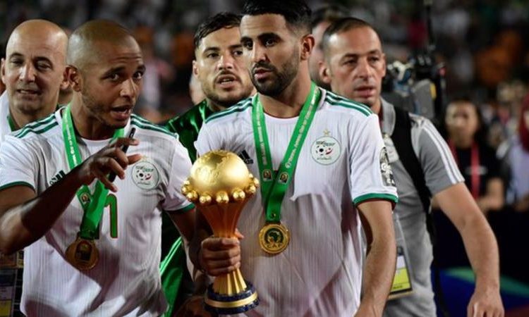 Yacine Brahimi (left) came on as a substitute as Algeria beat Senegal in the final of the 2019 Africa Cup of Nations (Image credit: Getty Images)