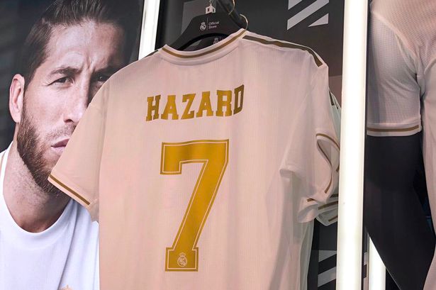 hazard with madrid shirt