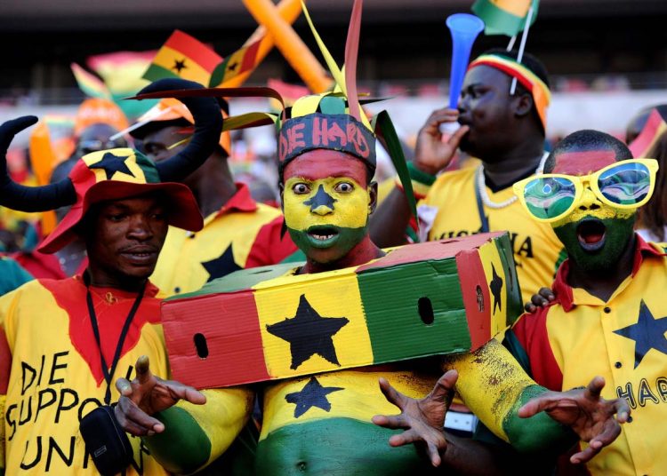 Ghana's supporters cheer prior the 2013 Africa Cup of Nations football match between Ghana and Mali at Nelson Mandela Bay Stadium in Port Elizabeth. (Stephane De Sakutin/Getty Images)