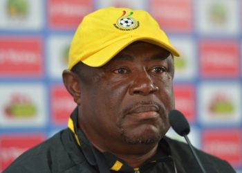 Samuel Kwasi Fabin, coach of Ghana during the 2017 Under 17 Africa Cup of Nations Finals Ghana press conference  at the Libreville Stadium in Gabon on 19 May 2017 ©Samuel Shivambu/BackpagePix