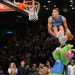TORONTO, CANADA - FEBRUARY 13:  (12 of 20) Aaron Gordon #00 of the Orlando Magic goes up for a dunk over the Orlando Magic mascot during the Verizon Slam Dunk Contest as part of 2016 NBA All-Star Weekend. Getty Images. Copyright 2016 NBAE  (Photo by Garrett Ellwood/NBAE via Getty Images)