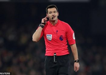Premier League referees Andy Madley (pictured) and David Coote have failed FIFA fitness test