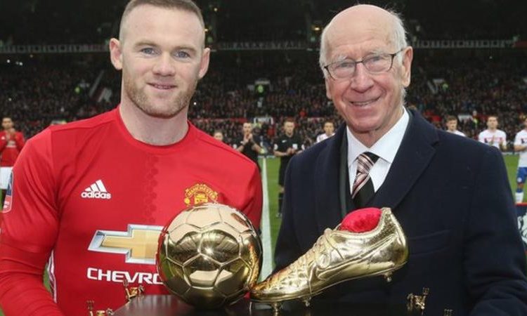 Wayne Rooney broke Sir Bobby Charlton's Manchester United and England goalscoring records (Image credit: Getty Images)