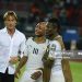 BATA, EQUATORIAL GUINEA - FEBRUARY 08: Ivory Coast's coach Herve Renard (L) comforts Ghana's players Andre Ayew (10) and Asamoah Gyan (R) at the end of the 2015 African Cup of Nations final soccer match between Ivory Coast and Ghana at the Bata Stadium on February 08, 2015 in Bata, Equatorial Guinea. (Photo by Mohamed Hossam/Anadolu Agency/Getty Images)