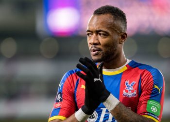 LONDON, ENGLAND - JANUARY 05: Jordan Ayew of Crystal Palace reaction during the FA Cup Third Round match between Crystal Palace FC and Grimsby Town at Selhurst Park on January 5, 2019 in London, United Kingdom. (Photo by Sebastian Frej/MB Media/Getty Images)