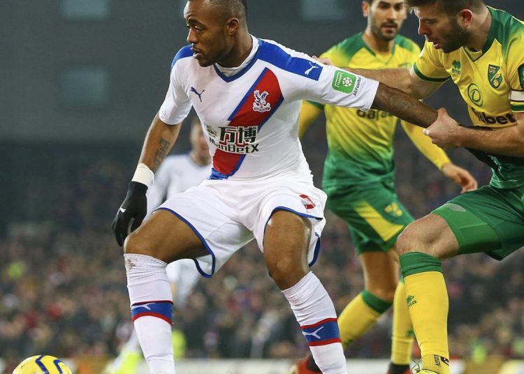 Jordan are in action for Crystal Palace against Norwich City