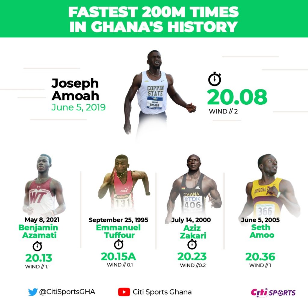 REVEALED The fastest times ever run by Ghanaians in the 200m race