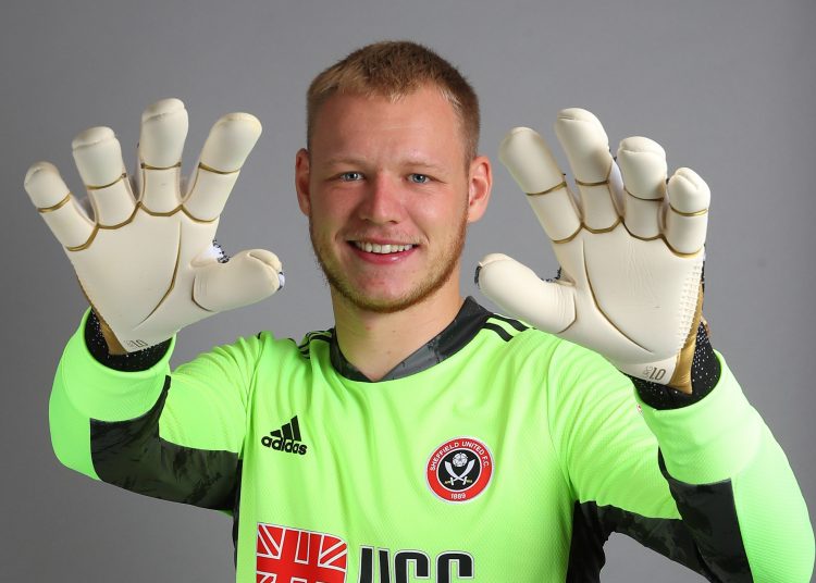 Goalkeeper Aaron Ramsdale signs for Sheffield United at Bramall Lane, Sheffield. Picture date: 19th August 2020. Picture credit should read: Simon Bellis/Sportimage