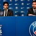 Messi spoke to reporters at the Parc des Princes alongside PSG president Nasser Al-Khelaifi (Image credit: Getty Images)