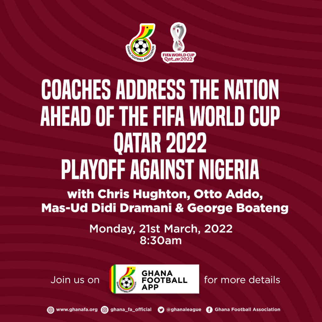 Chris Hughton, Otto AddoTo Address Ghanaians Today Ahead Of Black Stars-Nigeria Clash