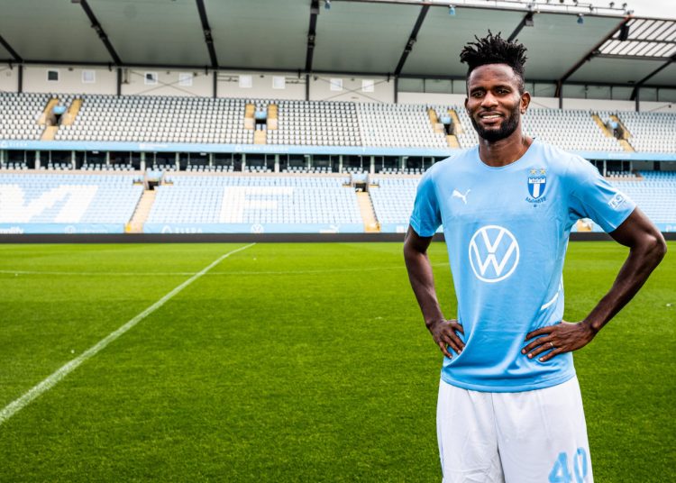220808 Emmanuel Lomotey presenteras som ny spelare av Malmö FF den 8 augusti 2022 i Malmö. 
Foto: Christoffer Borg Mattisson / BILDBYRÅN / COP 261 / CB0191