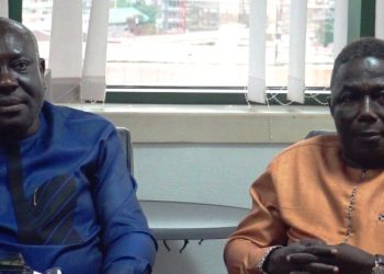 Hearts of Oak Board Member Vincent Sowah-Odotei (left) with former Hearts Board Member Alhaji Akambi