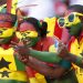 Ghana fans cheer their team during their African Nations Cup Group B soccer match against Mali at the Nelson Mandela Bay Stadium in Port Elizabeth January 24, 2013. REUTERS/Siphiwe Sibeko (SOUTH AFRICA - Tags: SPORT SOCCER)