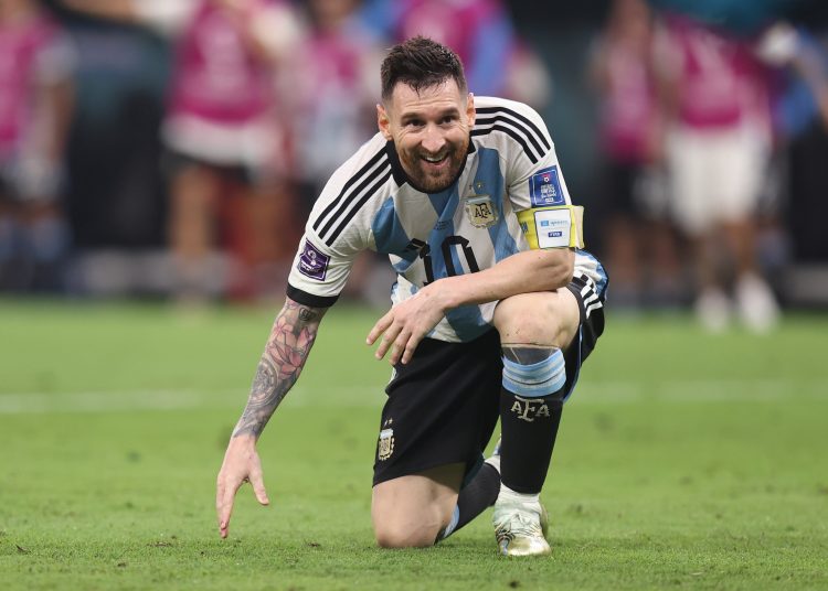 Lionel Messi of Argentina during the FIFA World Cup Qatar 2022 Round of 16 match between Argentina and Australia at Ahmad Bin Ali Stadium on December 3, 2022 in Doha, Qatar. (Photo by Charlotte Wilson/Offside/Offside via Getty Images)