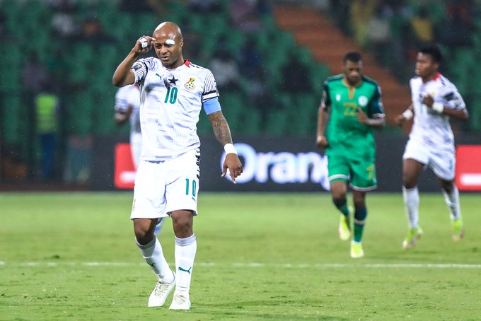 Ghana captain Andre Ayew was sent off in the loss to Comoros.