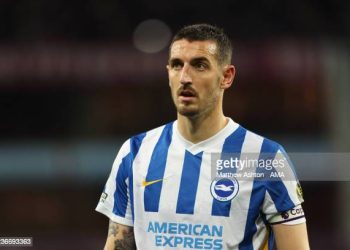 Lewis Dunk of Brighton and Hove Albion (Photo by Matthew Ashton - AMA/Getty Images)