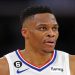 Russell Westbrook #0 of the LA Clippers looks on during the game against the Memphis Grizzlies at FedExForum on March 31, 2023 in Memphis Photo by Justin Ford/Getty Images)