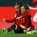 Olga Carmona celebrates scoring their second goal with Teresa Abelleira REUTERS/Hannah Mckay