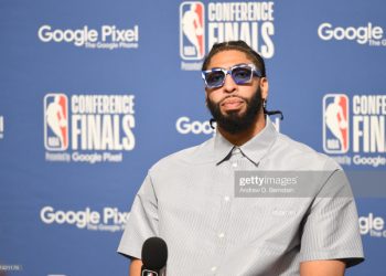 Anthony Davis #3 of the Los Angeles Lakers (Photo by Andrew D. Bernstein/NBAE via Getty Images)
