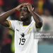 Inaki Williams reacts during the Qatar 2022 World Cup Group H football match. (Photo by MANAN VATSYAYANA/AFP via Getty Images)