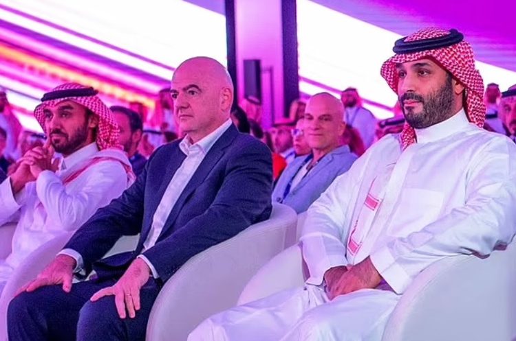 FIFA President Gianni Infantino with Crown Prince Mohammed bin Salman Photo Courtesy: Getty Images