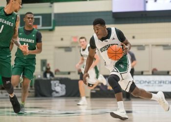 Okoampah in action for University of Saskatchewan Photo Credit: University of Saskatchewan