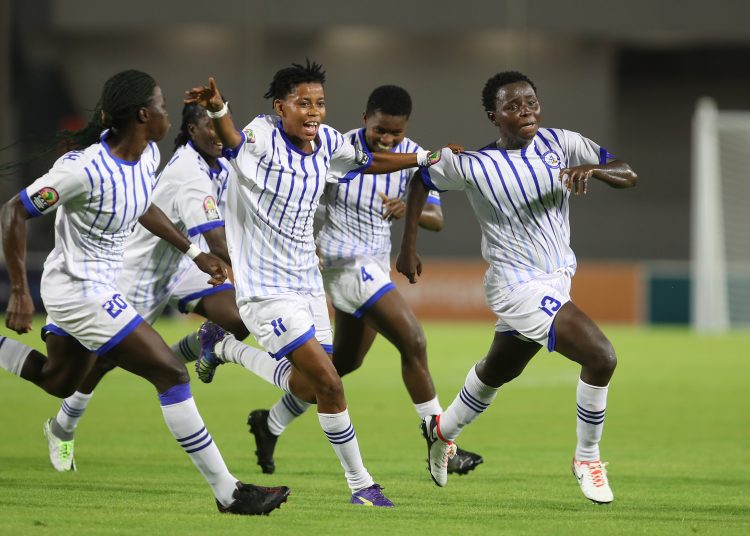 Ampem Darkoa celebrate goal against ASFAR Photo Courtesy: CAF