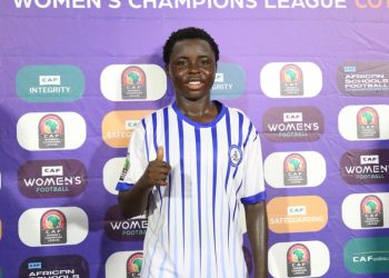 Comfort Yeboah was named Woman of the Match Award winner against AS FAR Photo Courtesy: CAF