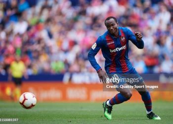Raphael Dwamena of Levante UD  (Photo by Quality Sport Images/Getty Images)