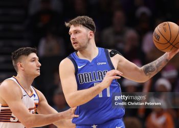 Luka Doncic #77 of the Dallas Mavericks  (Photo by Christian Petersen/Getty Images)