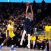 Luka Doncic #77 of the Dallas Mavericks shoots the ball against LeBron James #23 of the Los Angeles Lakers (Photo by Tim Heitman/Getty Images)