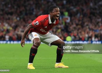 Tyrell Malacia of Manchester United (Photo by Simon Stacpoole/Offside/Offside via Getty Images)