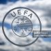 The UEFA logo (Photo by FABRICE COFFRINI/AFP via Getty Images)
