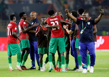 Namibia celebrates first AFCON win Photo Courtesy: Yahoo Sports
