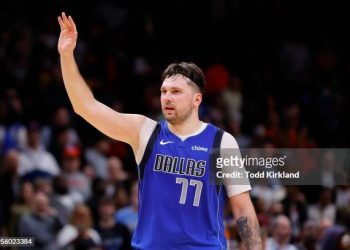 Luka Doncic #77 of the Dallas Mavericks (Photo by Todd Kirkland/Getty Images)