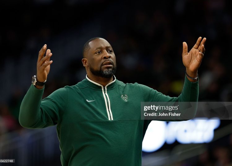 Adrian Griffin head coach of the Milwaukee Bucks (Photo by John Fisher/Getty Images)