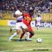 Ghana winger Joseph Paintsil in action against Namibia (white)