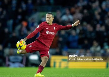 Thiago Alcantara of Liverpool FC (Photo by Sebastian Frej/MB Media/Getty Images)
