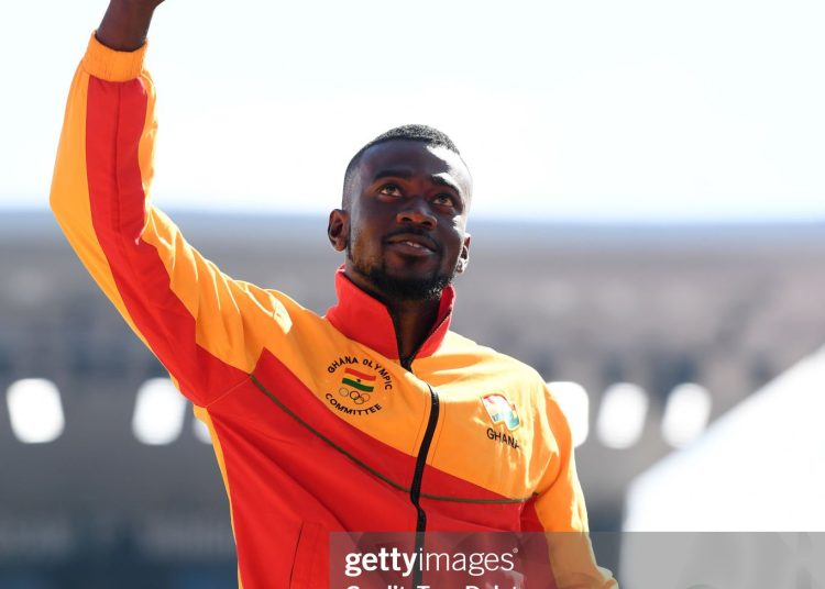 Bronze medallist Joseph Paul Amoah of Team Ghana of the Birmingham 2022 Commonwealth Games (Photo by Tom Dulat/Getty Images)