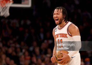 Jalen Brunson #11 of the New York Knicks (Photo by Elsa/Getty Images)