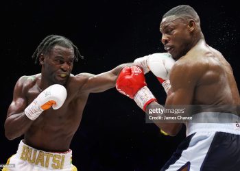 Joshua Buatsi punches Dan Azeez (Photo by James Chance/Getty Images)