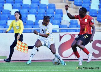 Fatawu Issahaku in action for Ghana against Uganda
