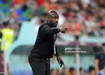 Otto Addo, Head Coach of Ghana, gives their team instructions during the FIFA World Cup Qatar 2022 Group H match between Portugal and Ghana at Stadium 974 on November 24, 2022 in Doha, Qatar. (Photo by Matthias Hangst/Getty Images)
