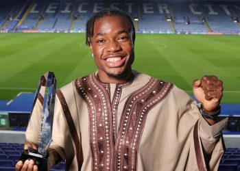 Fatawu Issahaku with Leicester City Young Player of the Year Award Photo Courtesy: Leicester City