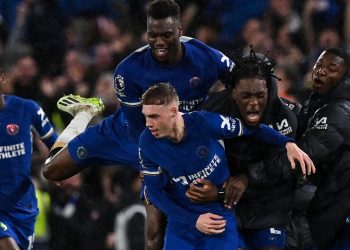 Chelsea celebrate Cole Palmer winner against Man United Photo Courtesy: Sky Sports