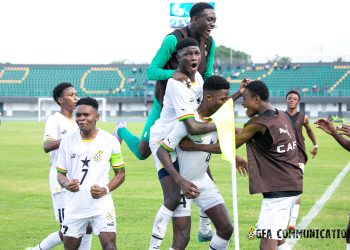Black Starlets celebrate goal against Cote D'Ivoire