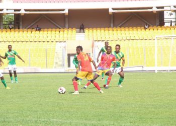 Hearts v Aduana Stars (Green) in action Photo Credit: Ghana Premier League