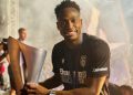 Baba Rahman poses with Greek Super League title Photo Courtesy: Baba Rahman on X